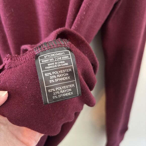 Cupcakes And Cashmere Maroon Sweater Long Sleeve Pullover Womens Sz Small - Picture 4 of 6